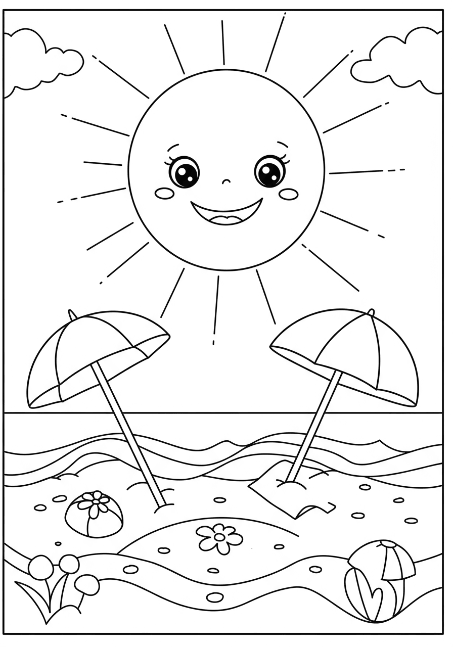Simple sun on beach