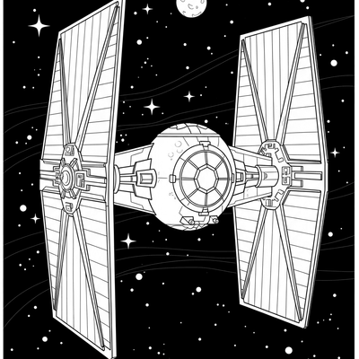 A coloring page for the TIE Fighter Simple category