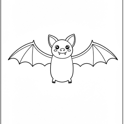 A coloring page for the Simple Vampire Bat category