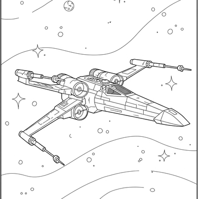 A coloring page for the X-Wing Simple category