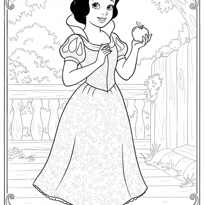 A coloring page for the Snow White Simple category