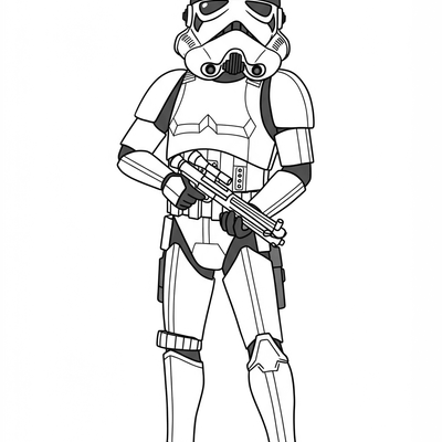 A coloring page for the Stormtrooper Simple category