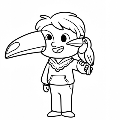 A coloring page for the Toddler Antonio Animal category