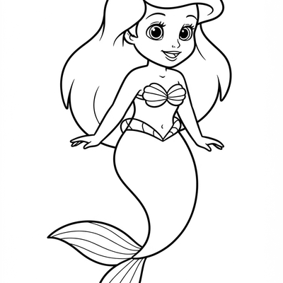 A coloring page for the Toddler Ariel category