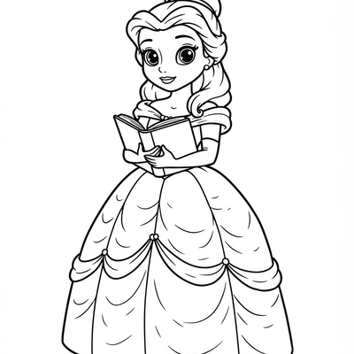 A coloring page for the Toddler Belle category