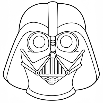 A coloring page for the Toddler Darth Vader Helmet category