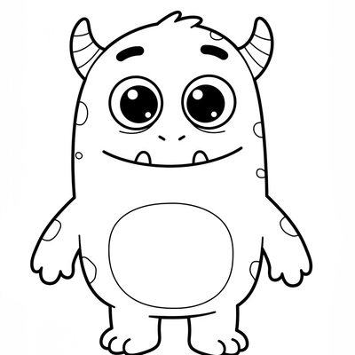 A coloring page for the Toddler Friendly Monster category