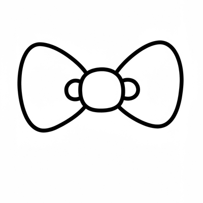 A coloring page for the Toddler Hello Kitty Bow category