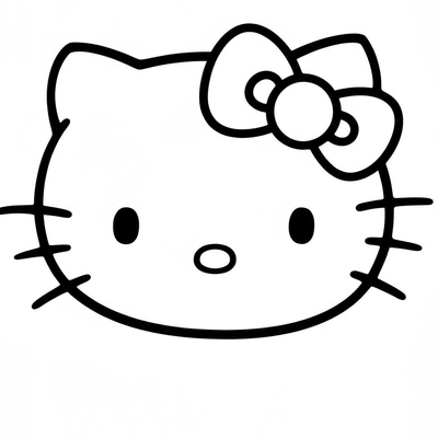 A coloring page for the Toddler Hello Kitty Face category