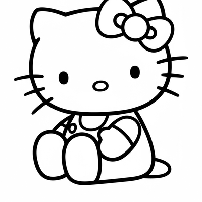 A coloring page for the Toddler Hello Kitty Sitting category