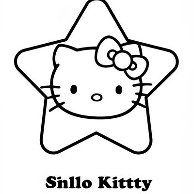 A coloring page for the Toddler Hello Kitty Star category