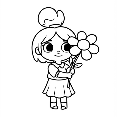 A coloring page for the Toddler Isabela Flower category