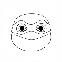 A coloring page for the Toddler Leonardo Face category