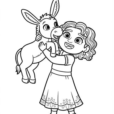 A coloring page for the Toddler Luisa Strength category