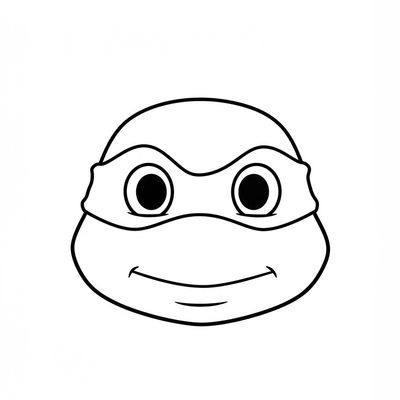 A coloring page for the Toddler Michelangelo Face category
