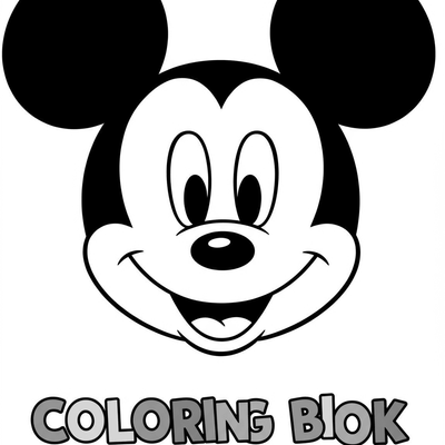 A coloring page for the Toddler Mickey Mouse Face category