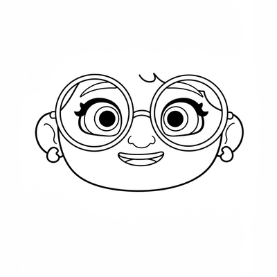 A coloring page for the Toddler Mirabel Face category