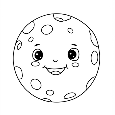 A coloring page for the Toddler Moon Face category