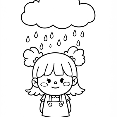 A coloring page for the Toddler Pepa Cloud category