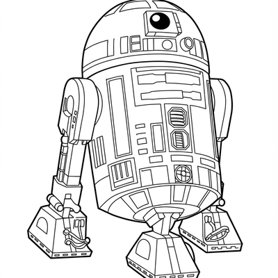 A coloring page for the Toddler R2-D2 category