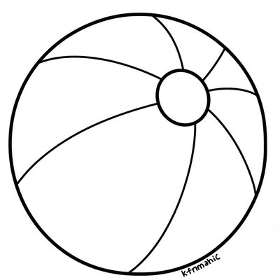 A coloring page for the Toddler Beach Ball category