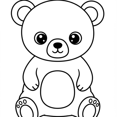 A coloring page for the Toddler Bear Cub category