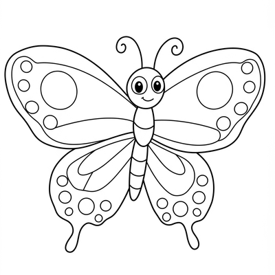 A coloring page for the Toddler Simple Butterfly category