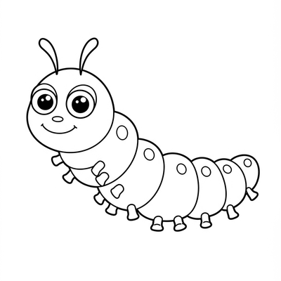 A coloring page for the Toddler Simple Caterpillar category
