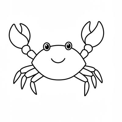 A coloring page for the Toddler Crab category