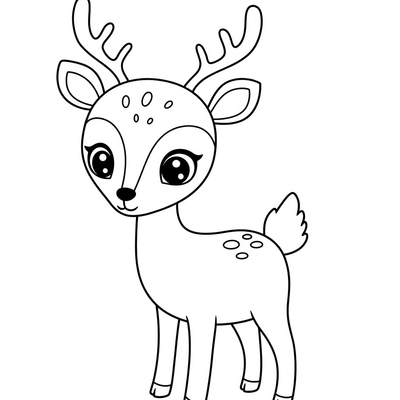 A coloring page for the Toddler Deer category