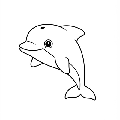 A coloring page for the Toddler Dolphin category