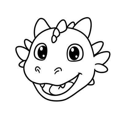 A coloring page for the Toddler Dragon Head category