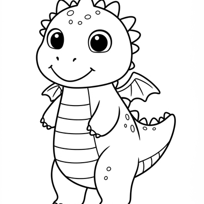 A coloring page for the Toddler Simple Dragon category