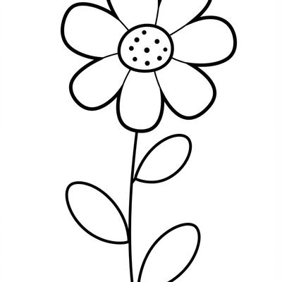 A coloring page for the Toddler Simple Flower category