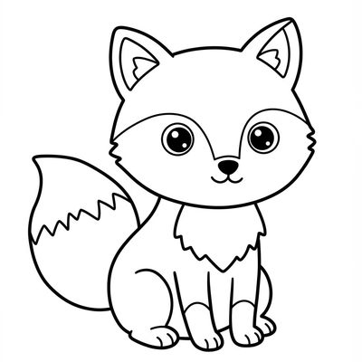 A coloring page for the Toddler Fox category