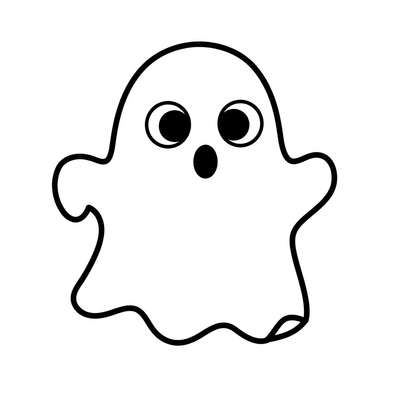 A coloring page for the Toddler Ghost category