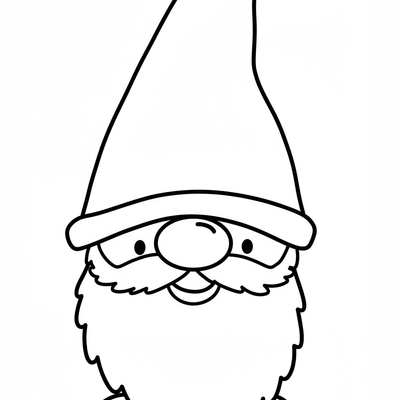 A coloring page for the Toddler Gnome Face category