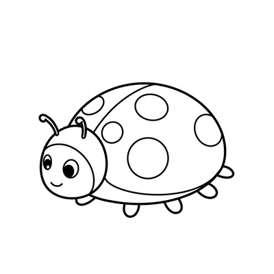 A coloring page for the Toddler Simple Ladybug category