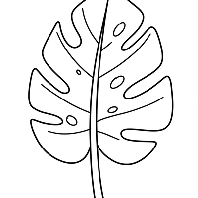 A coloring page for the Toddler Simple Leaf category