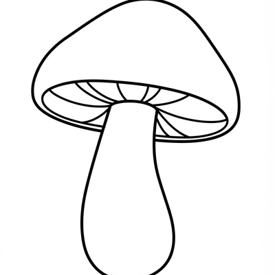 A coloring page for the Toddler Simple Mushroom category