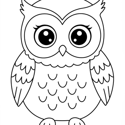 A coloring page for the Toddler Owl Face category