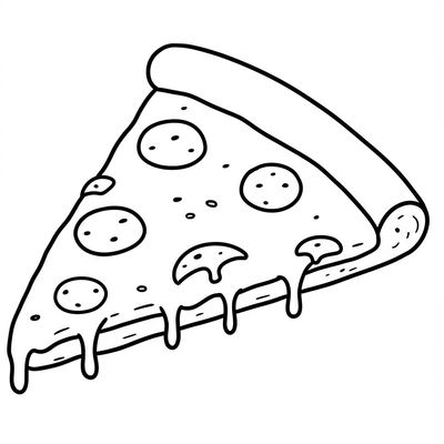 A coloring page for the Toddler Pizza Slice category