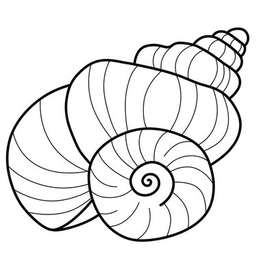 A coloring page for the Toddler Seashell category
