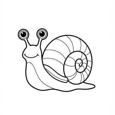 A coloring page for the Toddler Snail category