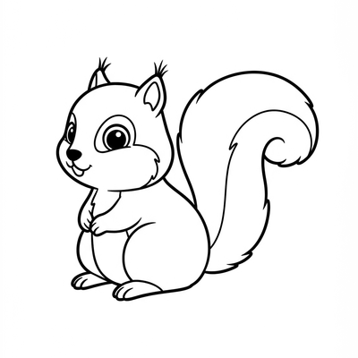 A coloring page for the Toddler Squirrel category