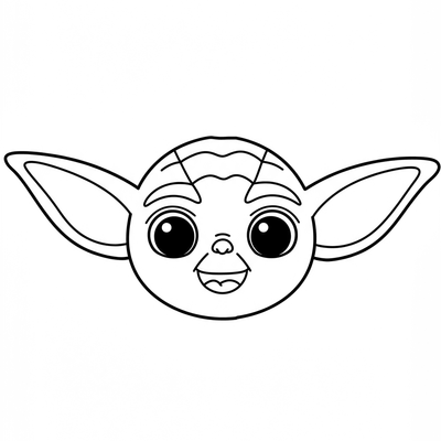 A coloring page for the Toddler Yoda category