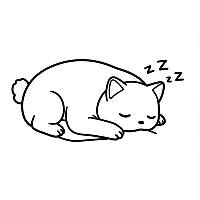 A coloring page for the Toddler Zenitsu Sleeping category