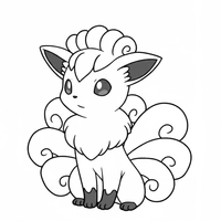 A coloring page of Vulpix
