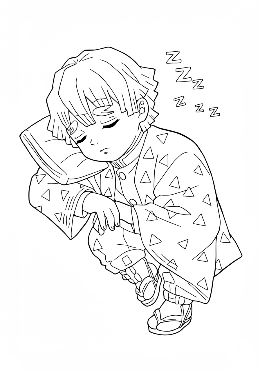 Zenitsu sleeping simple