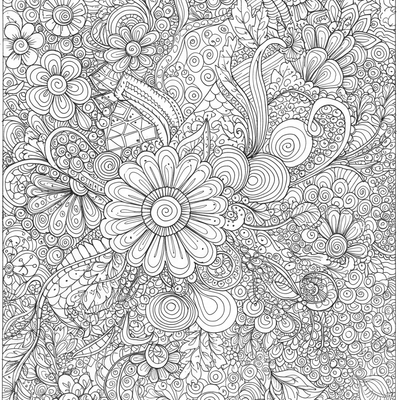 A coloring page for the Zentangle category